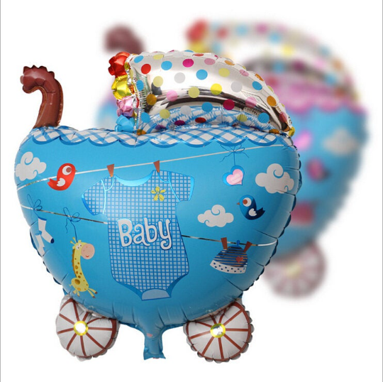 US Seller Baby Boy Baby Gril Carriage shape Foil Balloons, Baby Shower Party ...