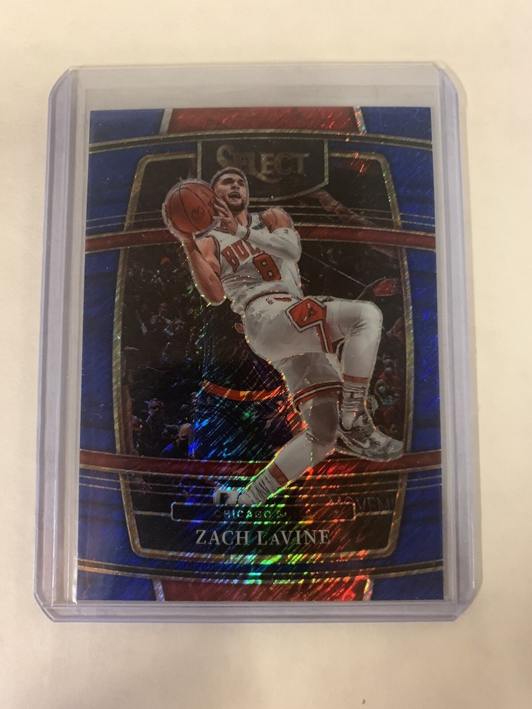 2021-22 Panini Select Zach LaVine Concourse Blue Shimmer Prizm Chicago Bulls Card
