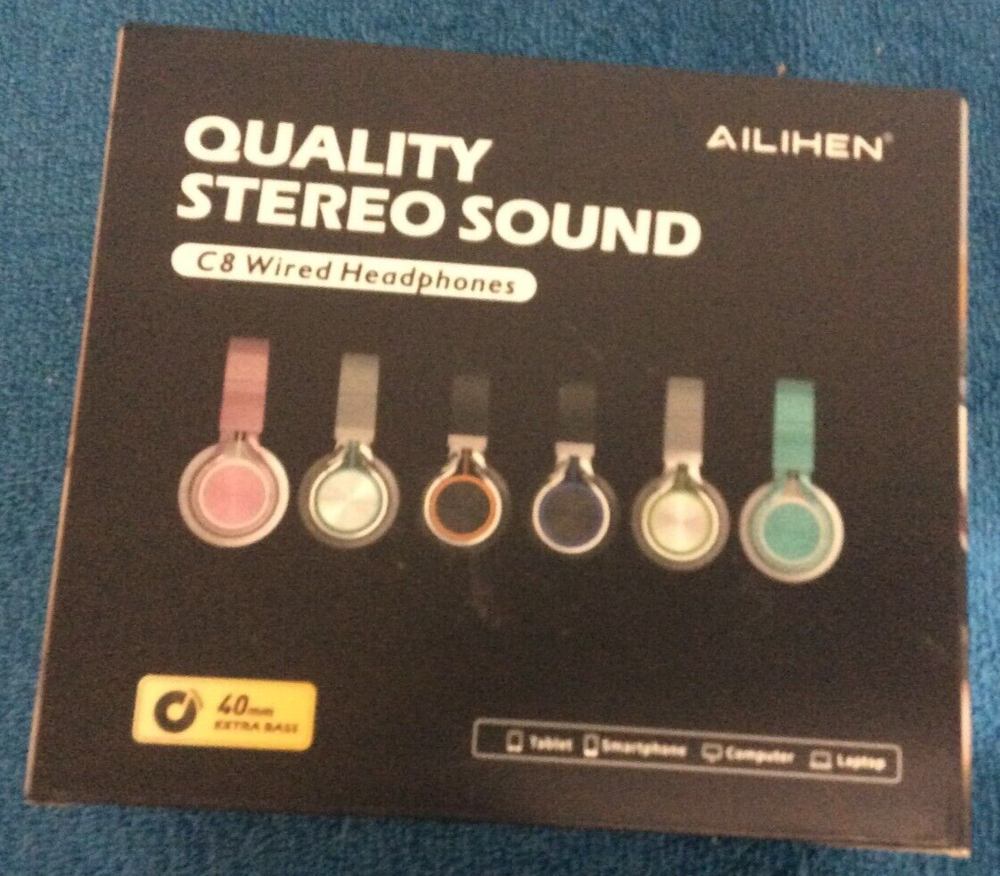 AILIHEN C8 Wired On-Ear Headphones with Mic and Volume Control