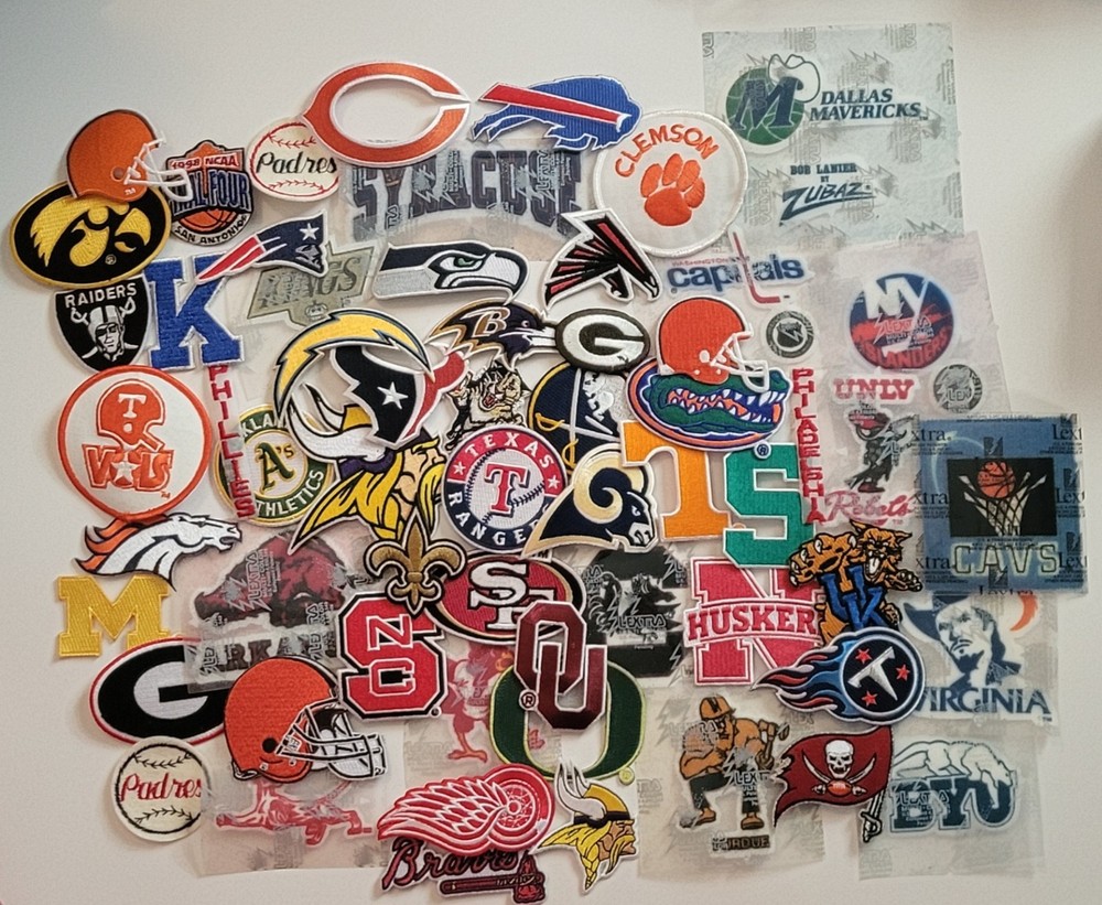 Wholesale Lot Football Baseball Basketball Sport Logo Sew Iron on Patch Random