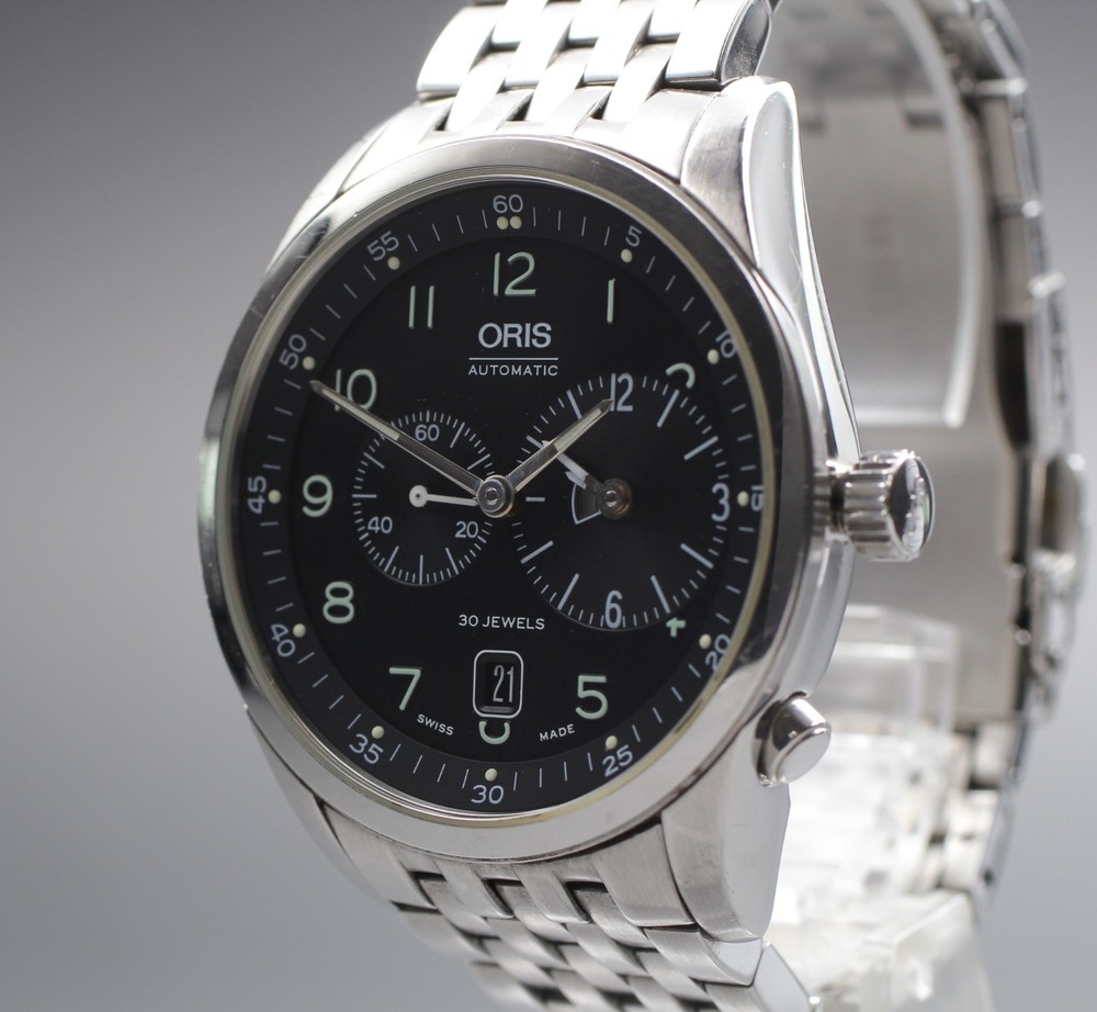 [Near MINT] ORIS CLASSIC 7513 Worldtimer Black Dial Cal.690 40mm AT Mens Watch