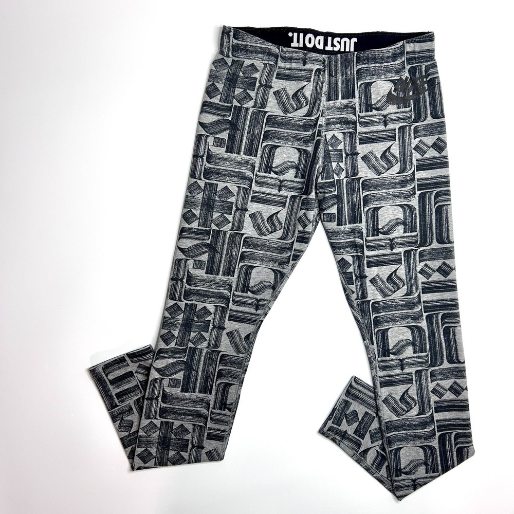 Nike Womens Medium Grey Black Leg A See Workout Leggings 805537-091