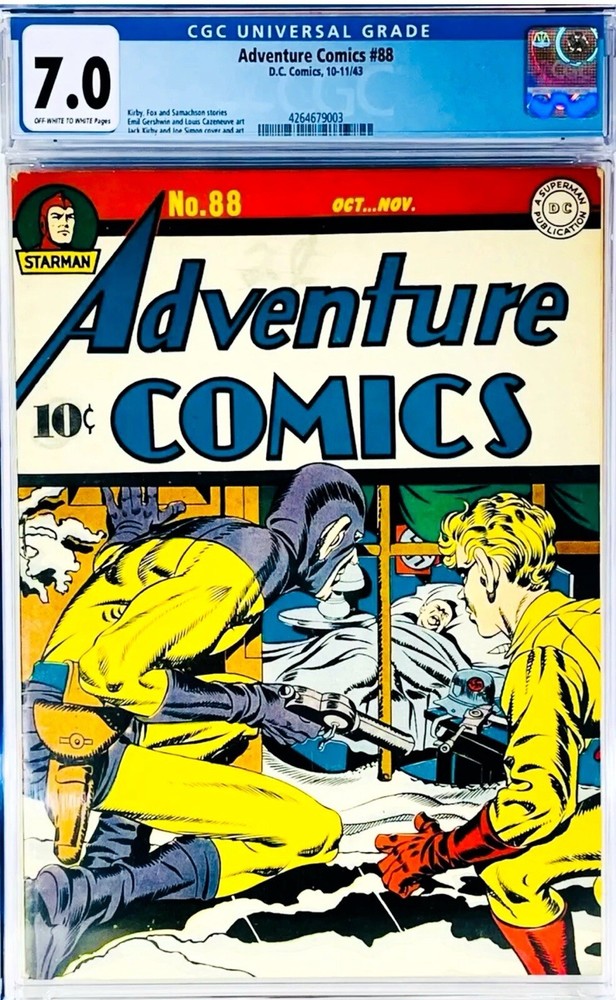 ⭐️ Adventure Comics #88 1943,CGC 7.0 Sandman🇺🇸WWII Nazi Cvr⭐️Manhunter/Starman