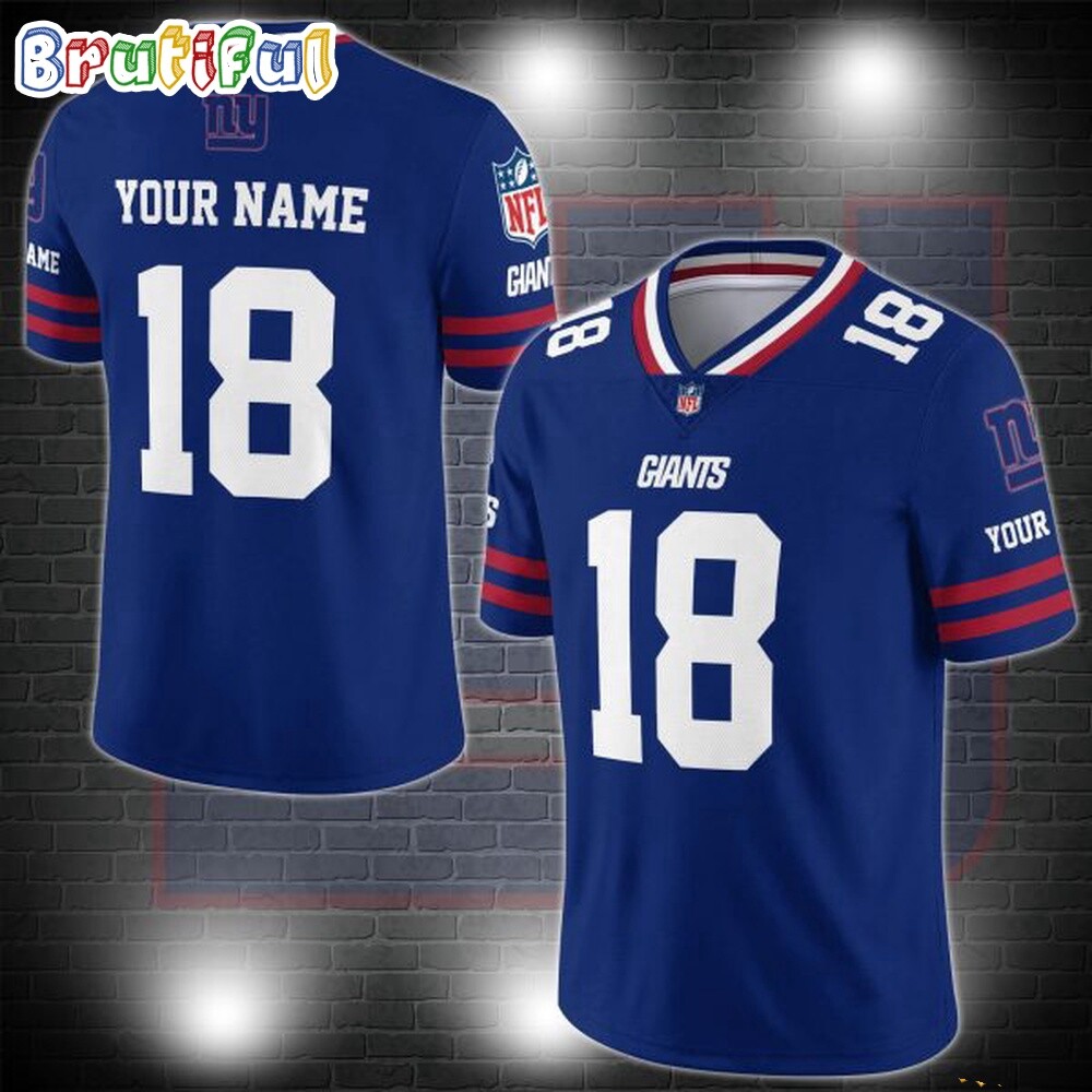 NewxYorkxGiants Logo Team Custom Football Jersey, Football Jersey Shirt