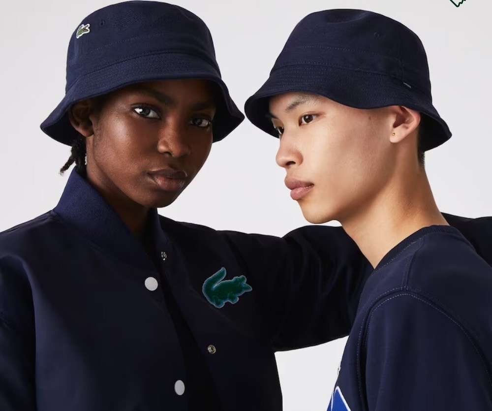 Lacoste Unisex Organic Cotton Bucket Hat-Blue- Size-Large NWT $60