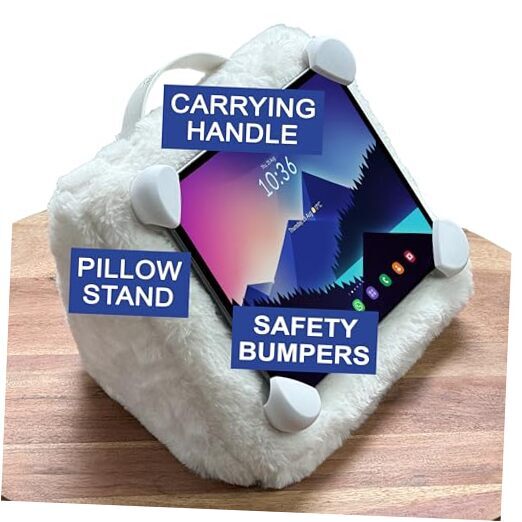 Safety Lounger Tablet Pillow Stand Holder for Family & Kids, Soft Cozy Lap Bed