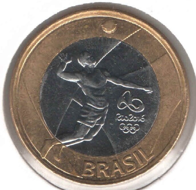2016 Rio Olympics Brazil Volleyball Commemorative Coin KM# 709 EB796