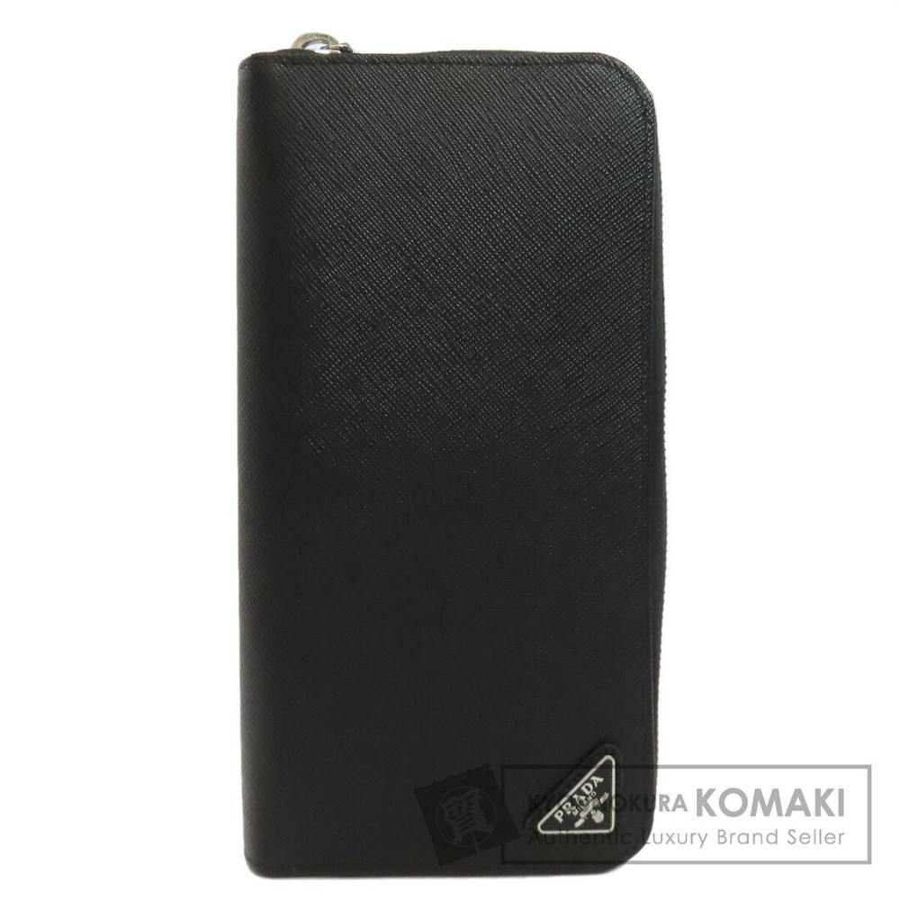 Prada Leather Women's Long Wallet with Logo Hardware and Coin Purse