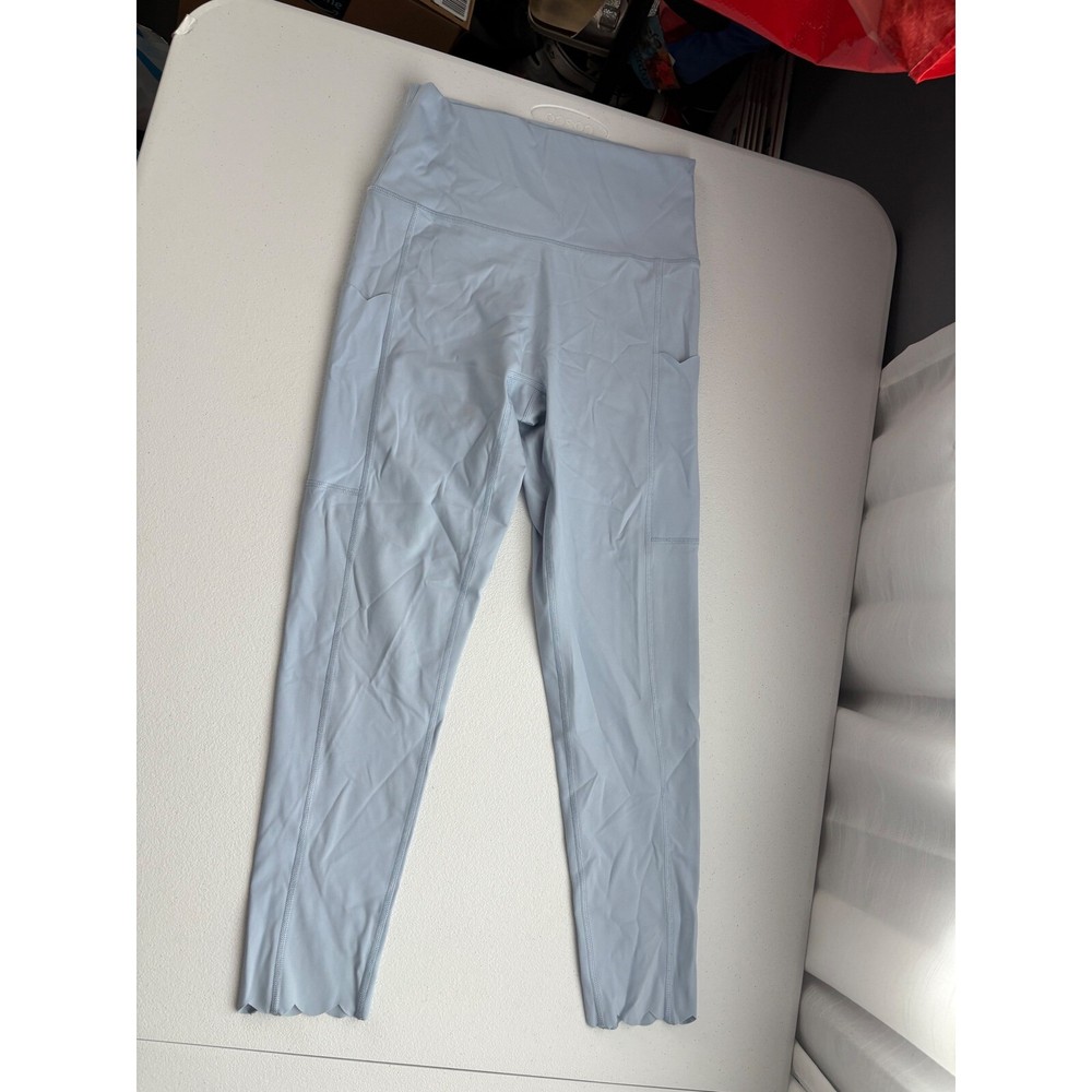 Aerie OFFLINE Goals Pocket Leggings 7/8 Scalloped Hem Light Blue M