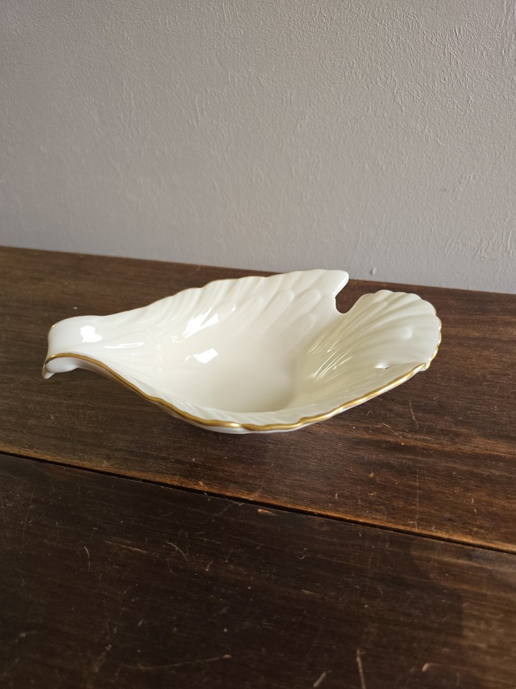 Lenox China Dove Candy, Soap Dish, & Jewelery Holder Hand Decorated W/24K Gold