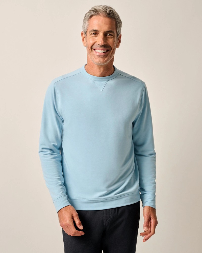 johnnie-O Reilly Dri-Release Crewneck Sweatshirt Sky Blue Size L