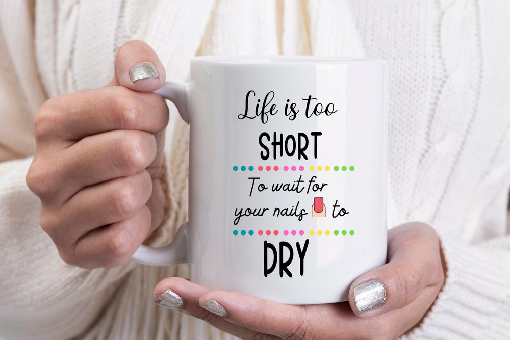 Customized Nail Style Mug White Ceramic Mug