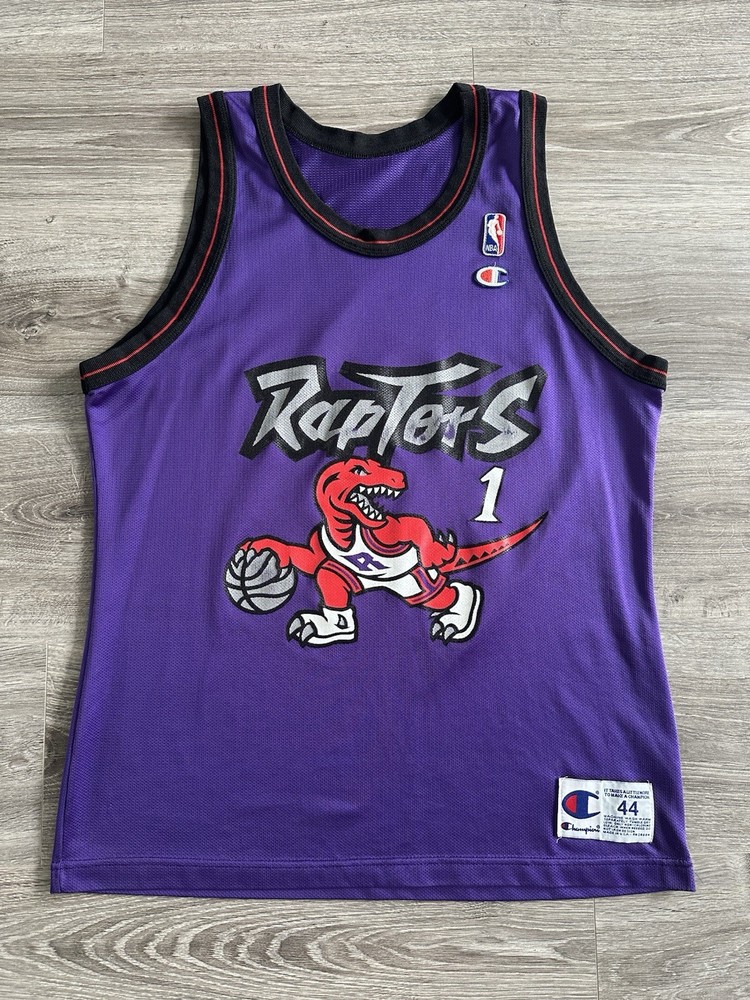 Vintage Champion Toronto Raptors Jersey RARE Size 44 Large McGrady Blank