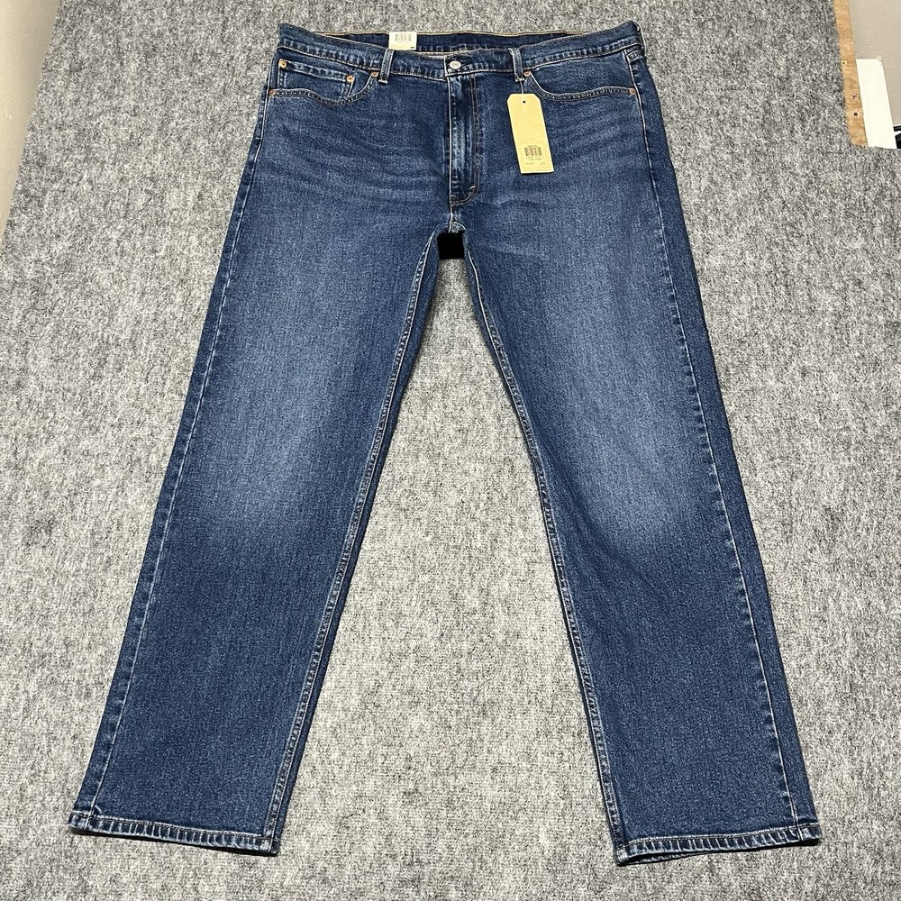 Levis 505 Jeans Mens 40x32 Regular Fit Straight Leg Stretch New Blue Medium Wash