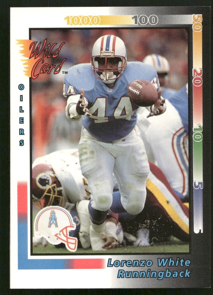 1992 Houston Oilers Wild Card Lorenzo White #92 Football Card