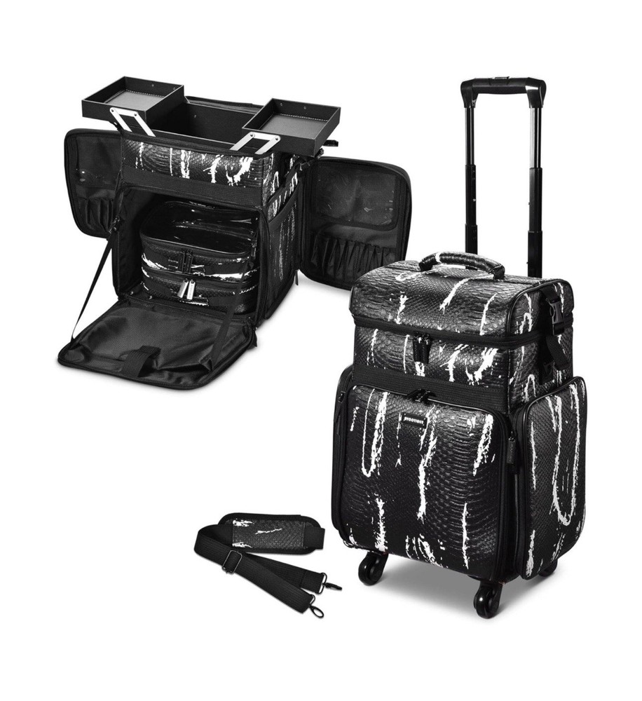 BYOOTIQUE Soft Sided Rolling Makeup Train Case Cosmetic