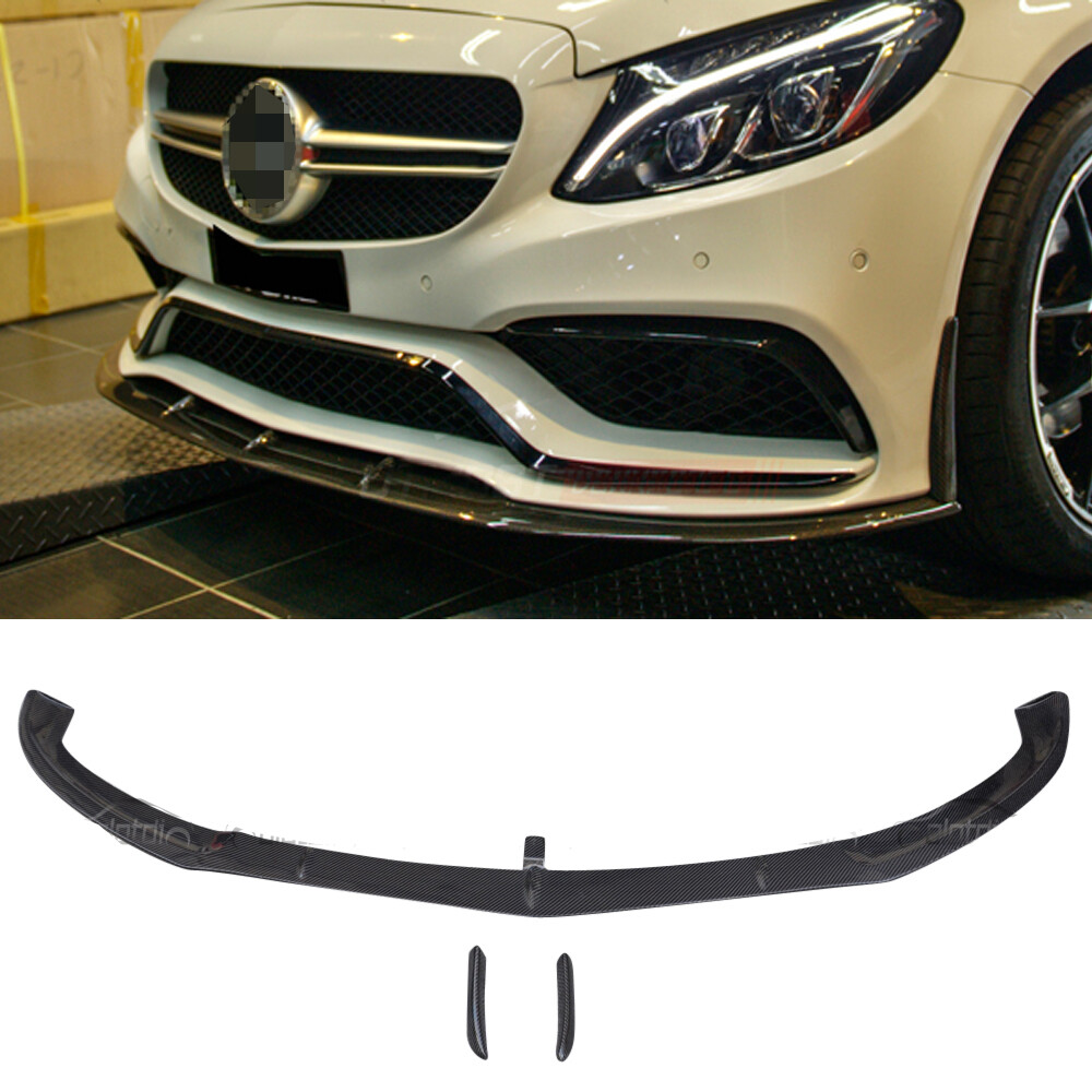 Carbon Fiber Front Lip Bumper Spoiler For 13-18 Mercedes Benz W205 C63 AMG ED1