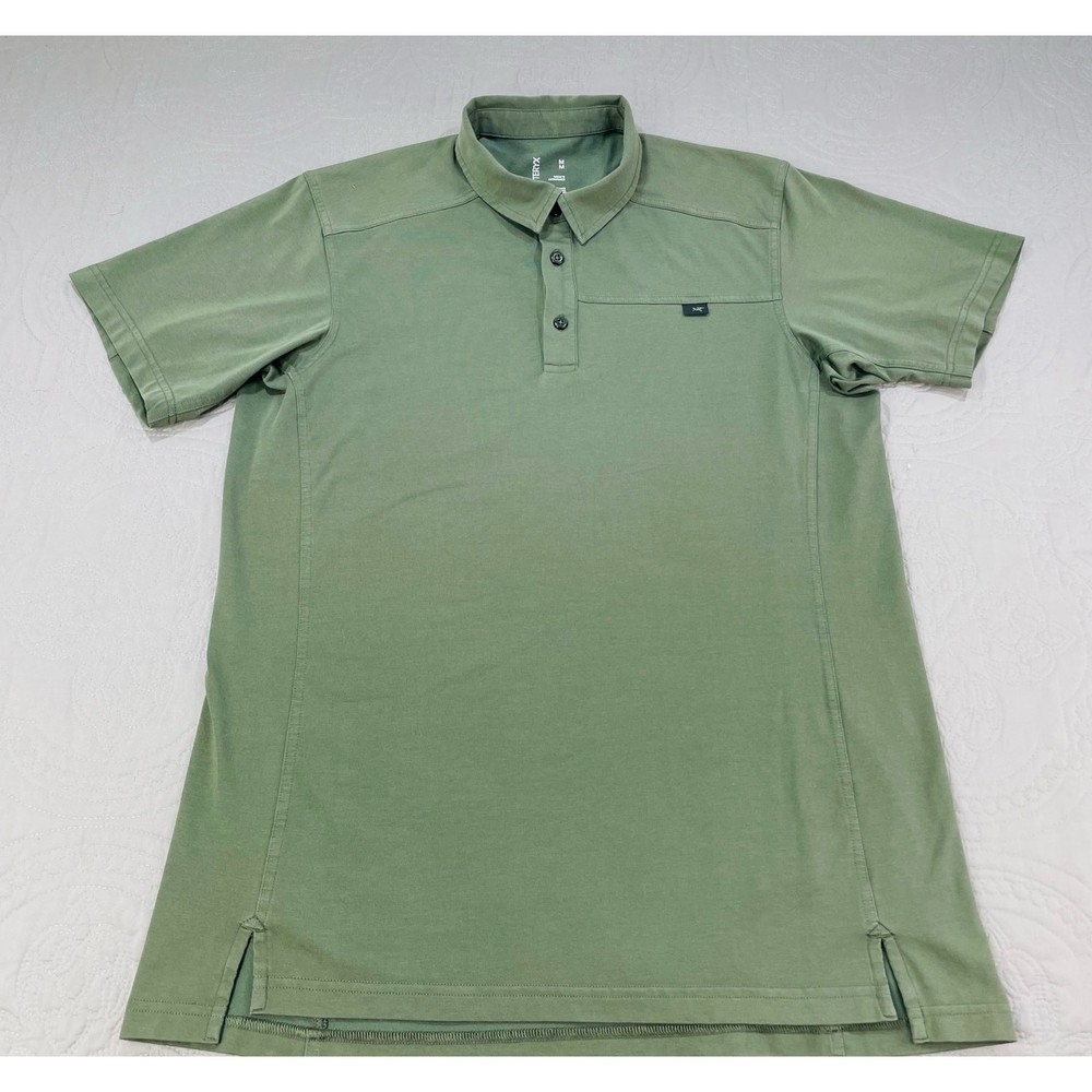 Arcteryx Green Captive Mens Medium Tech Stretch Polo Shirt