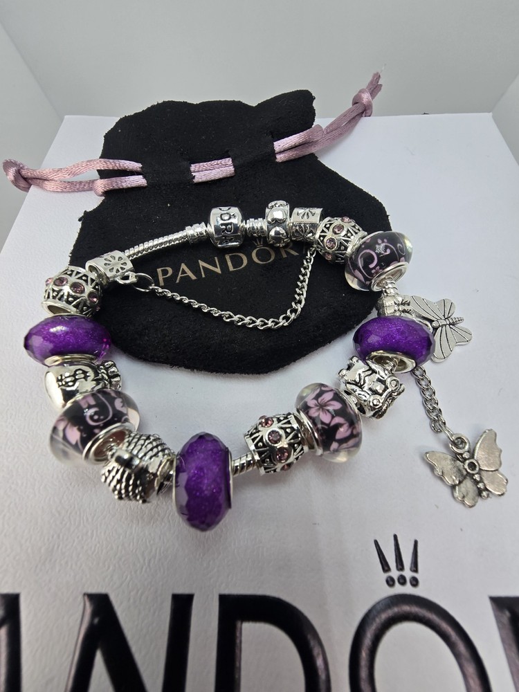 Pandora Charm Bracelet with Charms Included 7.5 Inches