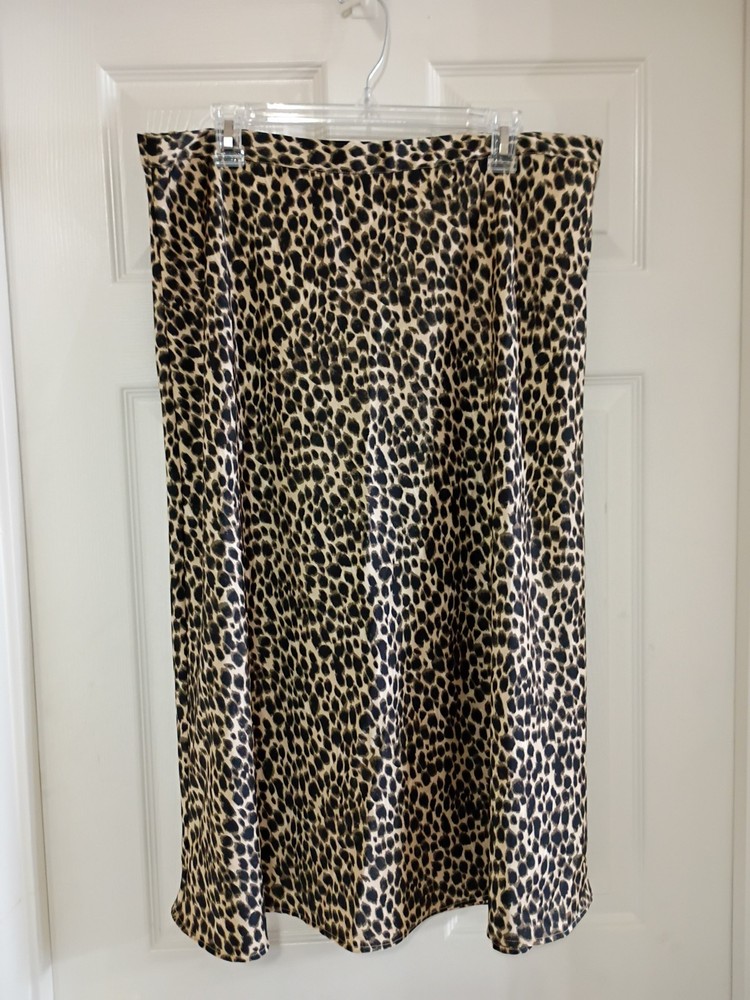 J.CREW Women's Silky Slip Skirt.  Animal Print.  Size XL
