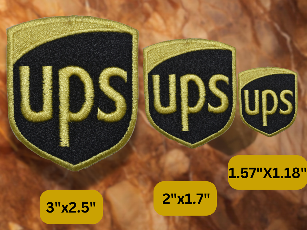 UPS Premium Embroidered Iron-On Patch 3in (2x1.7) Pack of 3 for Postal Service Uniforms