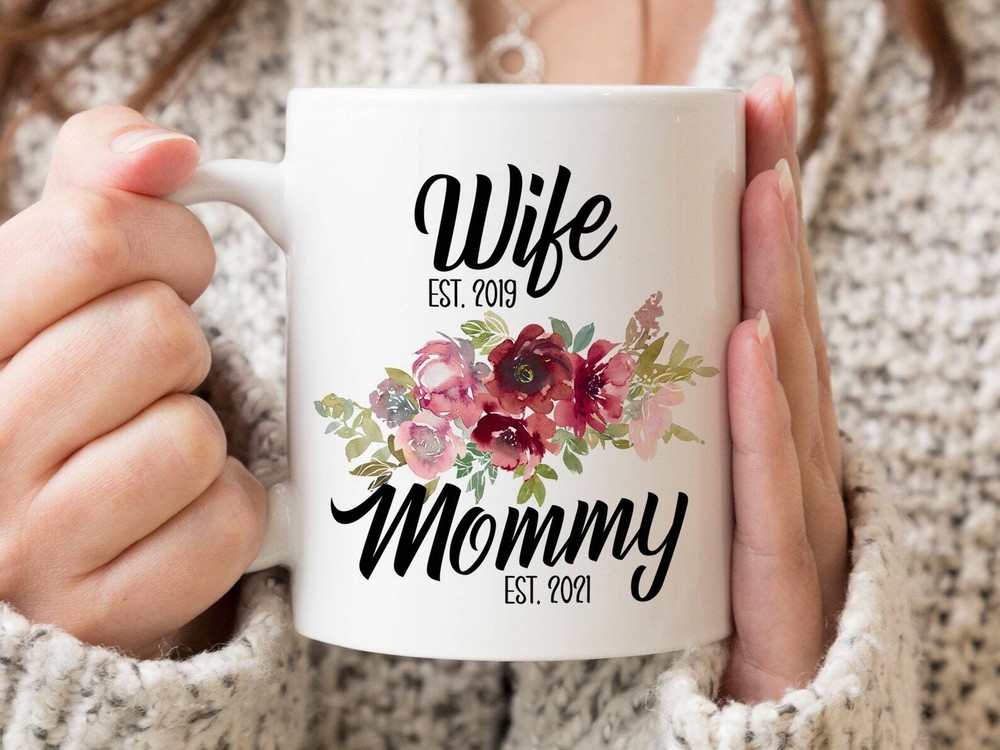 Mommy Est 2021 Coffee Mug Pregnancy Announcement Coffee Mug Custom Gift To
