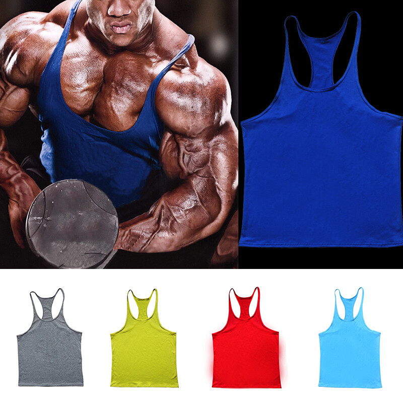 Mens Vests Classic Sports 100% Cotton Tank Tops Summer Training Cool GYM M-XXL
