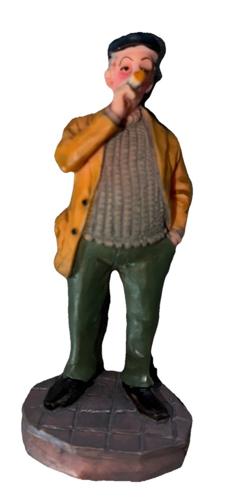 Vintage LemaxPoly Resin Smoking Man Holiday Seasonal Retired 2003 32699A NIP