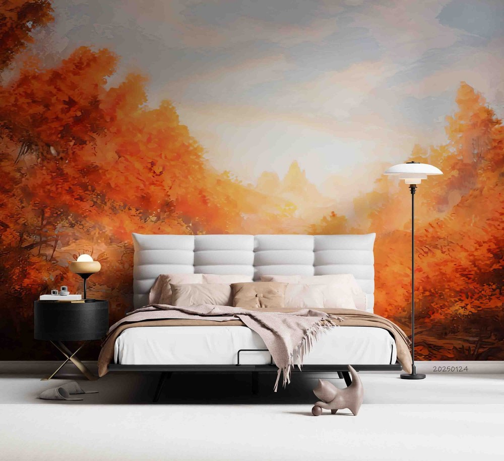 3D Autumn Forest Oil Painting Wall Murals Wallpaper Murals Wall Sticker 5