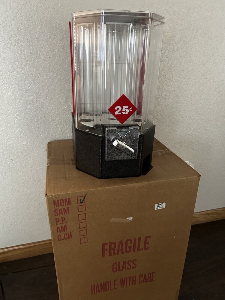 Coin Operated Candy Machine W/6 Different Candy Tubes