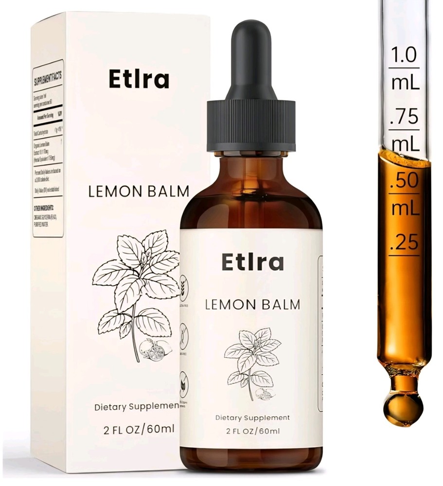Organic Lemon Balm Tincture - Lemon Balm Leaves Extract for Digestive Relief &