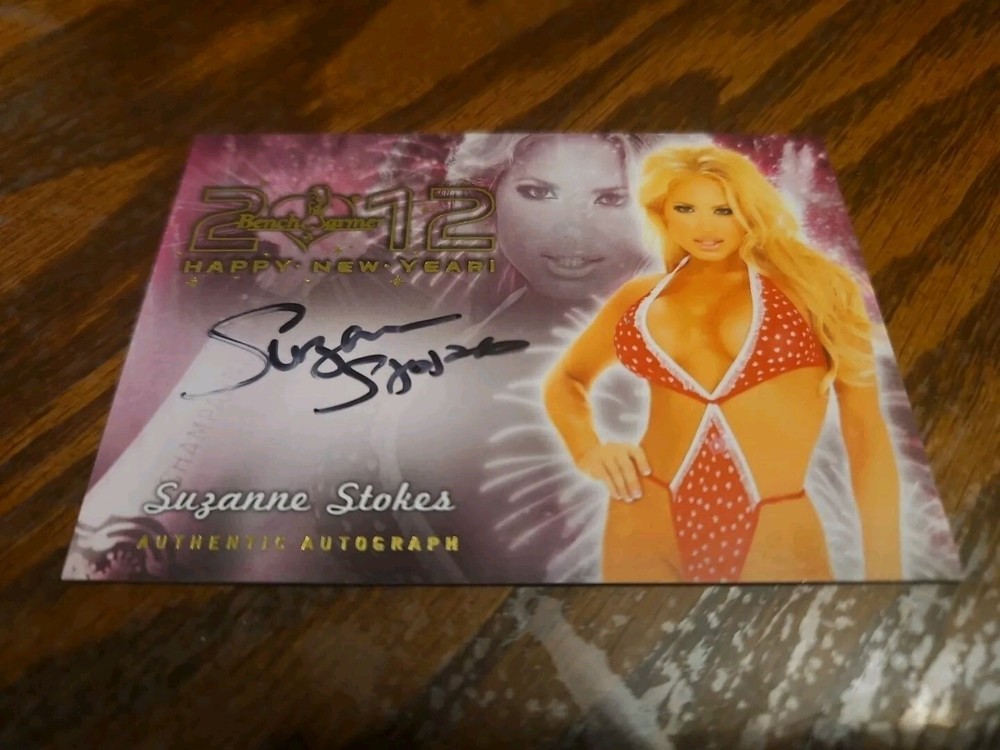 Benchwarmer 2012 Suzanne Stokes Happy New Year Autograph Gold Foil Auto Playboy