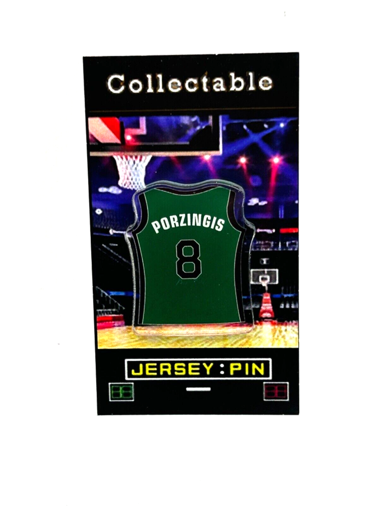 Boston Celtics Kristaps Porzingis 2024 Champion Jersey Lapel Pin - C Collectible  