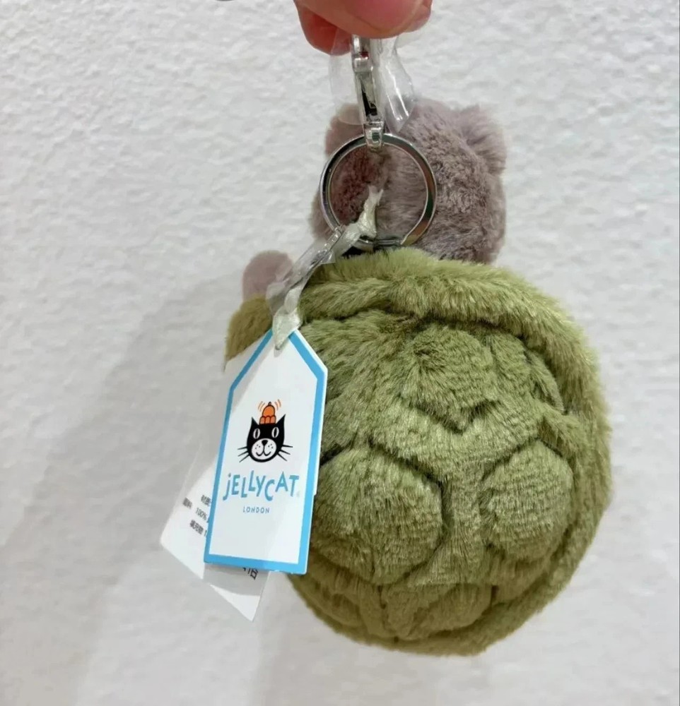 Jellycat Timmy Turtle Bag Charm – Soft Plush Toy Keychain Best new