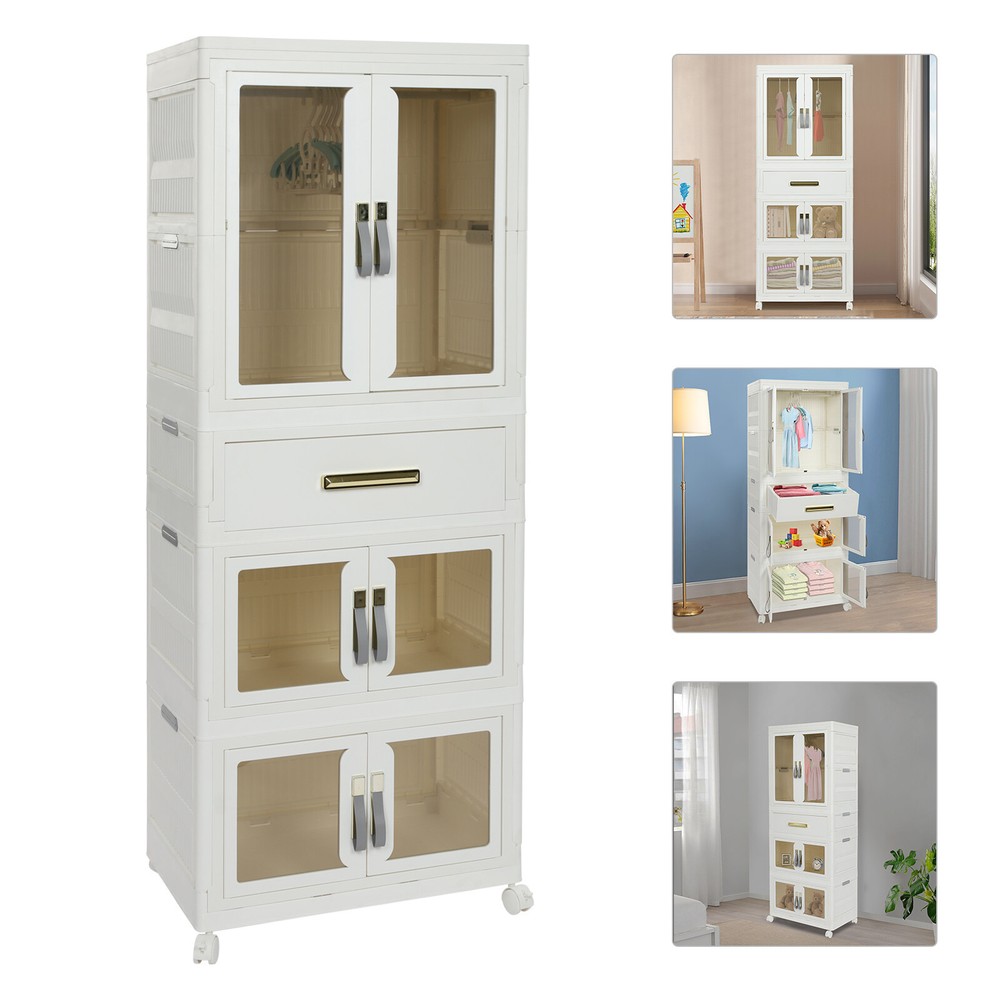 4-Tier Wardrobe Closet Organizer with 4 Pulleys for Efficient Space Management