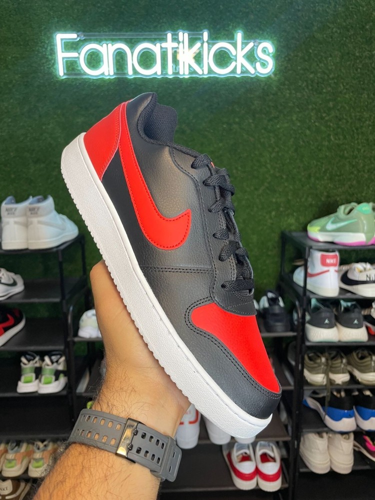 Nike Ebernon Mens Size 11 Shoes Black Red Bred Sneakers Athletic Low AQ1775-004