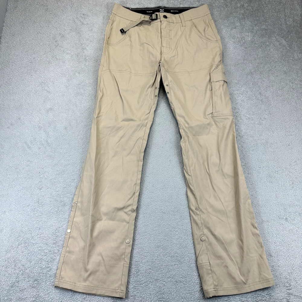 NEW Prana Stretch Zion Straight Pants Relaxed Men 30x32 Brown Tan Nylon Stretch