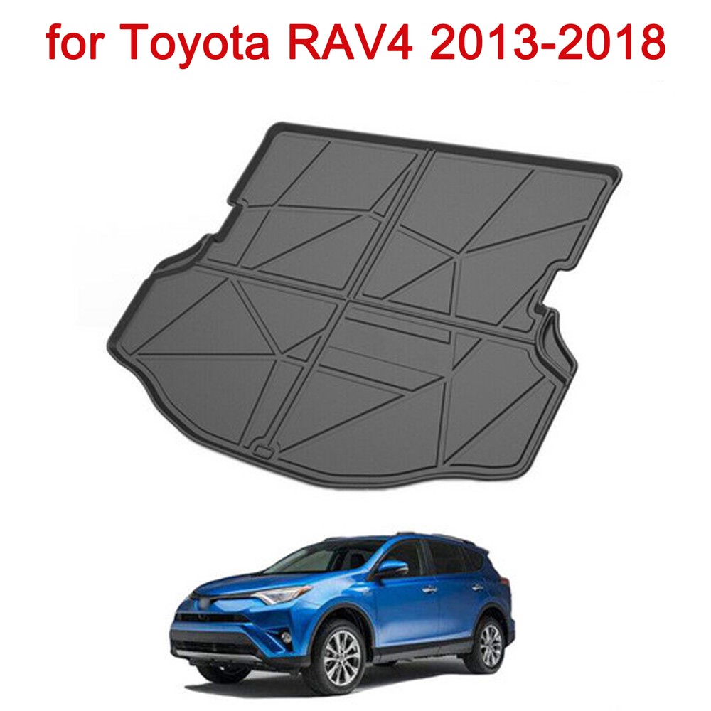 TPO Cargo Trunk Tray Boot Liner Floor Mat Black for 2013-2018 Toyota RAV4 RAV-4