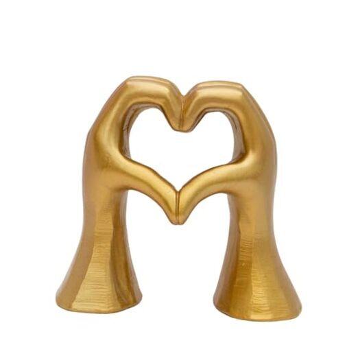Heart Hands Sculpture for Living Room Decor,Gold Love Aesthetic Statue for