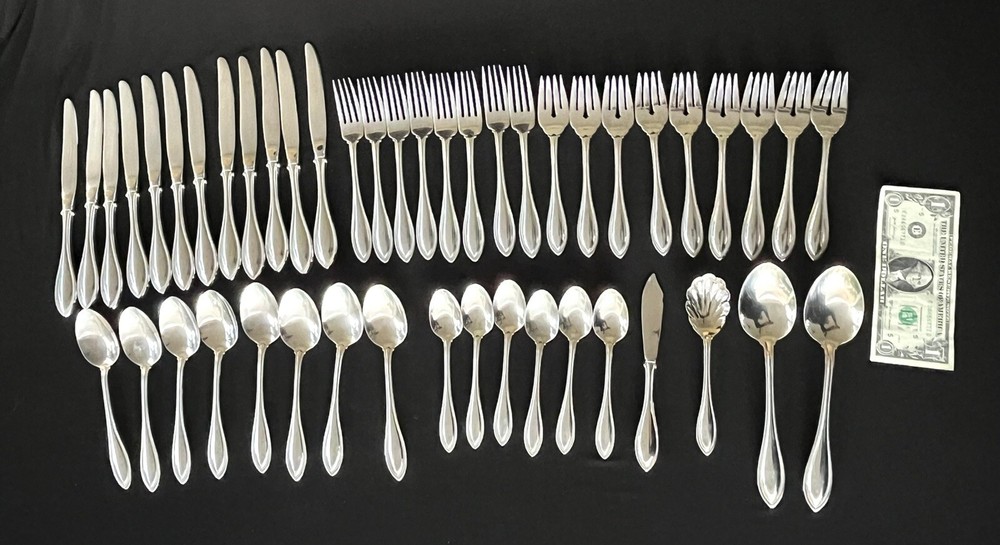 Vintage ONEIDA Arbor-American Harmony Stainless Steel Flatware Lot 47 Pieces USA
