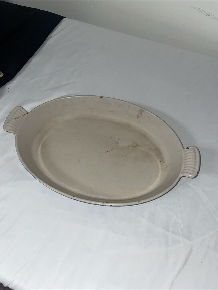 Vintage Blue Le Creuset 36 Cast Iron Gratin Casserole Dish