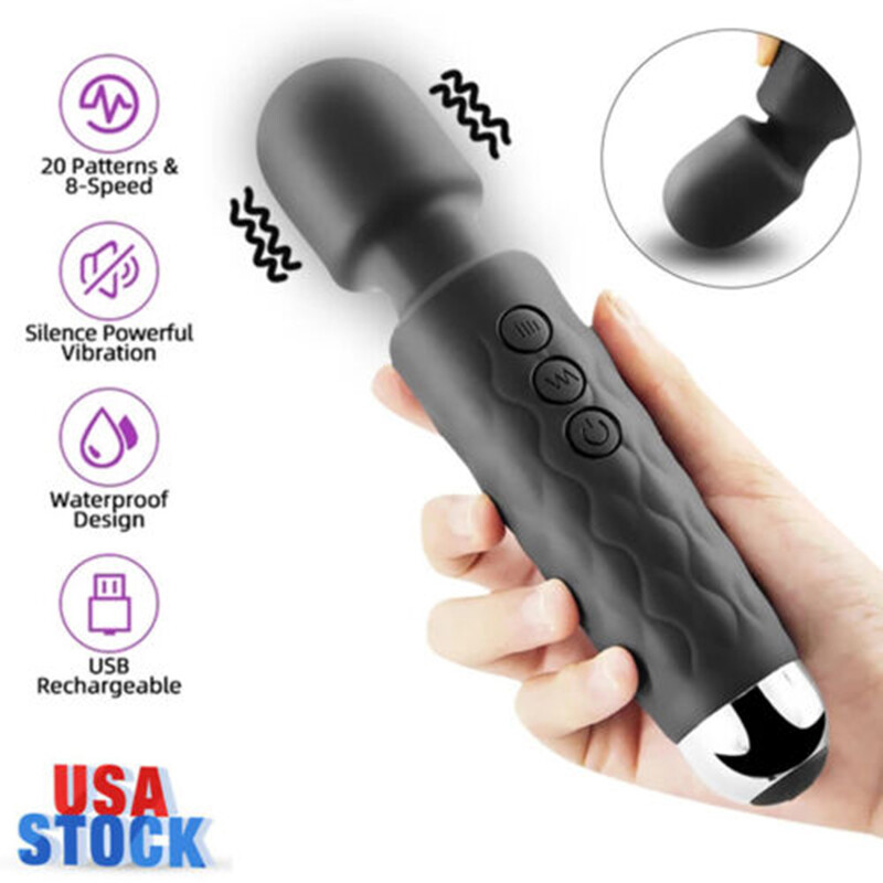 20 Speeds Handheld Massager Wand Vibrating Massage Magic Full Body Therapy Motor