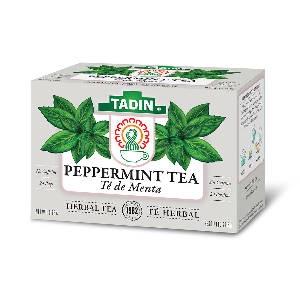 Tadin Peppermint Tea. Soothes & Improves Energy. Herbal Blend. 24 Bags. 0.85 oz