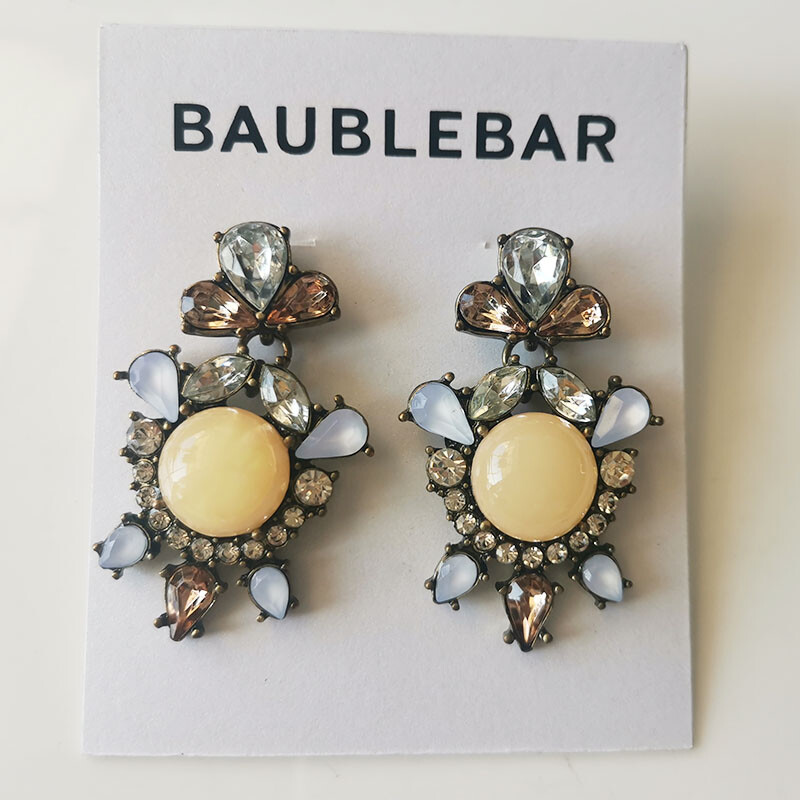 New Baublebar Floral Drop Statement Earrings Retro Women Party Vacation Jewelry