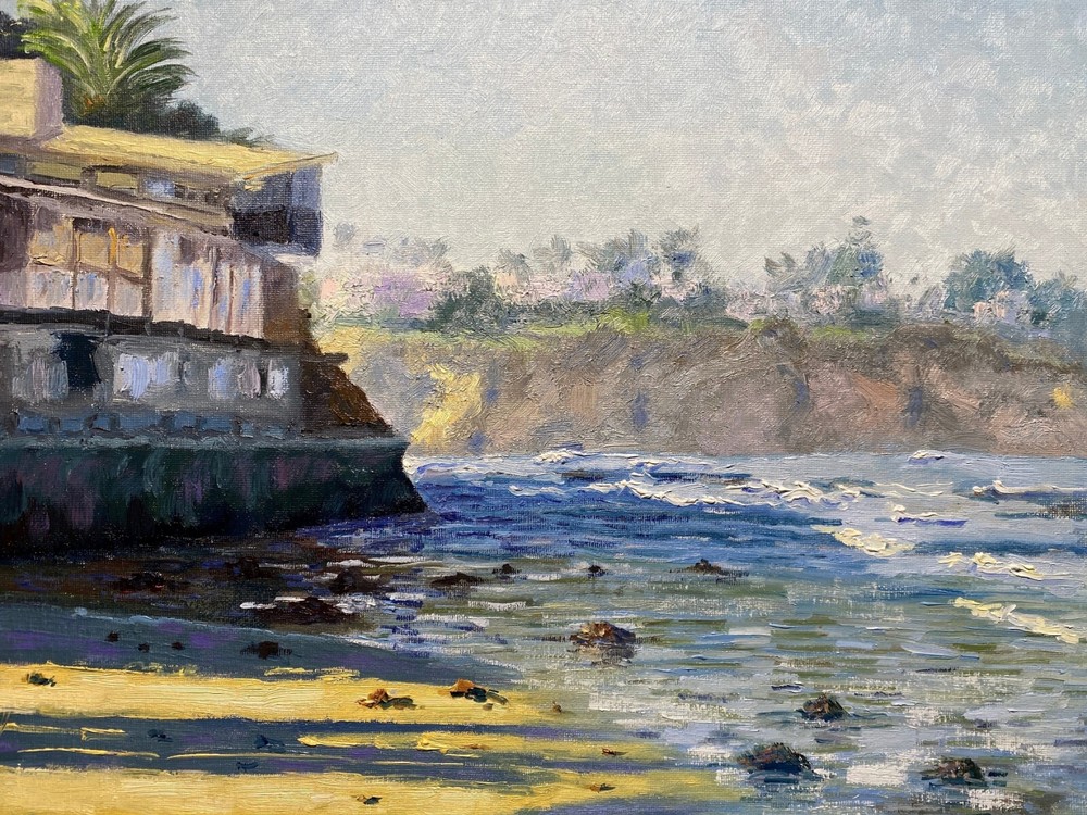 Gorgeous Oil Painting. La Jolla Beach Scene. Original. Signed Impressionist Art