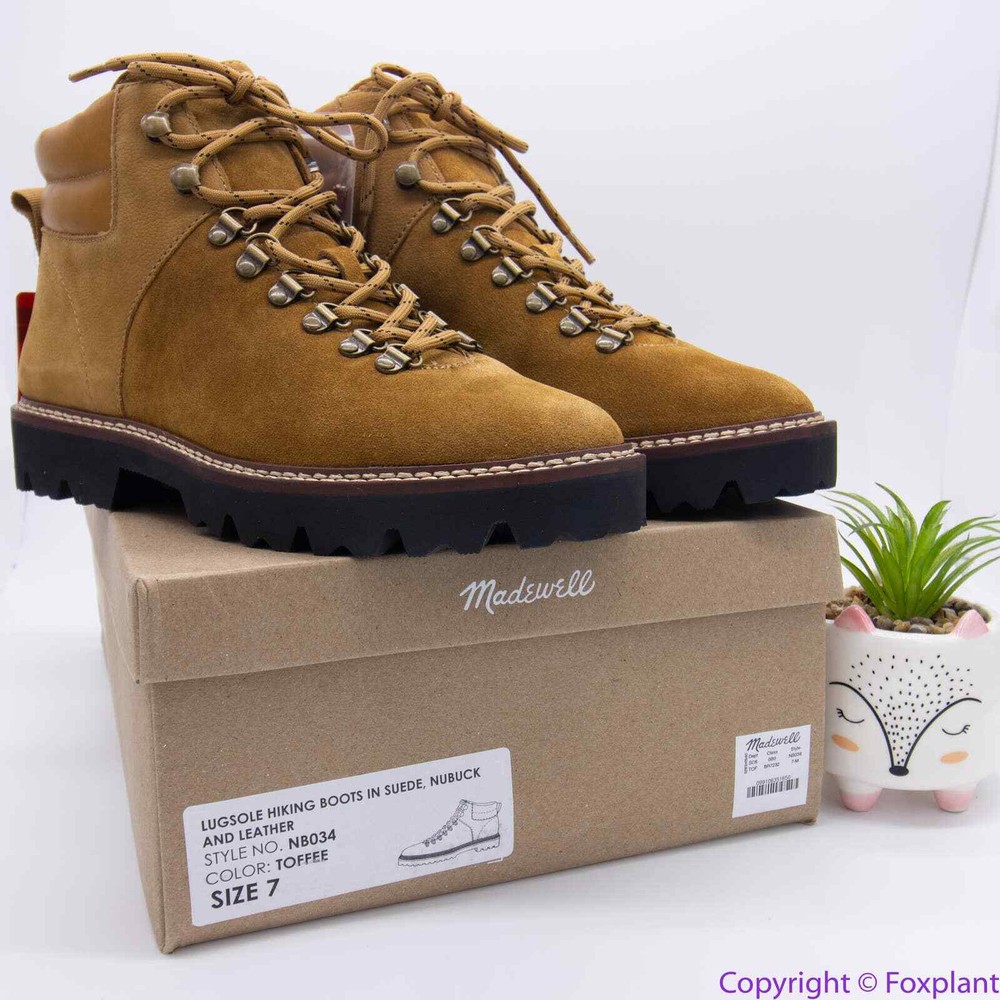 Madewell The Citywalk Lugsole Leather Hiker Boot size 7 Toffee