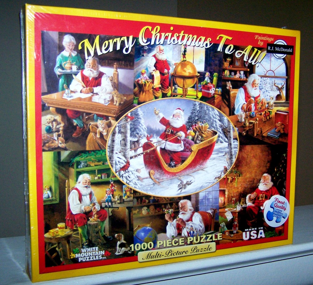 WHITE MOUNTAIN - MERRY CHRISTMAS TO ALL!  - 1000 PC - NEW!    (SEE SHIP SAVINGS)