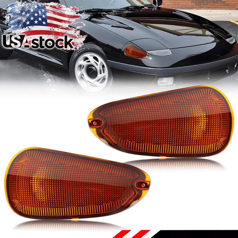 91-93 Dodge Stealth Mitsubishi 3000GT 2X Amber Front Corner Signal Lights