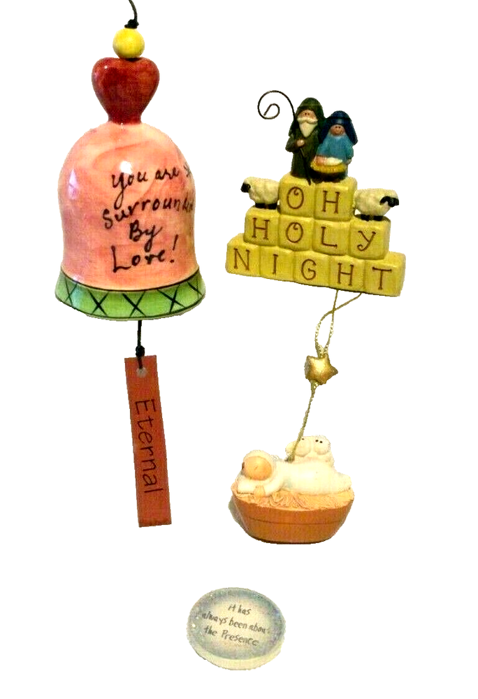 Ceramic Christian Christmas Ornament Set - Three Beautiful Faith-Inspired Holiday Décor Pieces for Your Tree