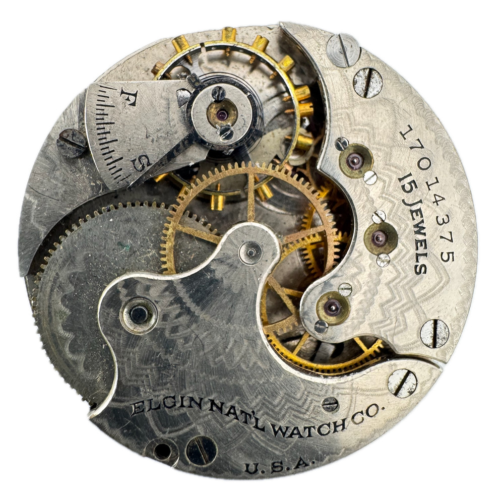 Antique 6s 1913 Elgin 15 Jewels Mechanical Hunter Pocket Watch Movement 295 USA